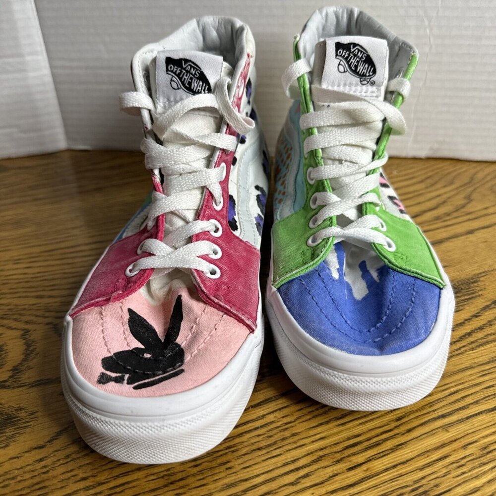 Vans SK8 HI Mens 5.5 Womens 7 All White Canvas High Top Skateboard Shoes